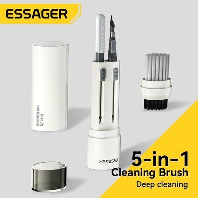 Набор для очистки девайсов ESSAGER 5 in 1 cleaning brush White and Grey 131545 фото