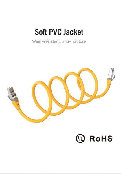 Кабель Vention Cat.6A SFTP Patch Cable 0.5M Yellow 125455 фото