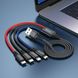 Кабель HOCO X76 USB to iP+Type-C+Type-C+Micro 2A, 1m, nylon, aluminum connectors Black+Red+Blue 125648 фото 3