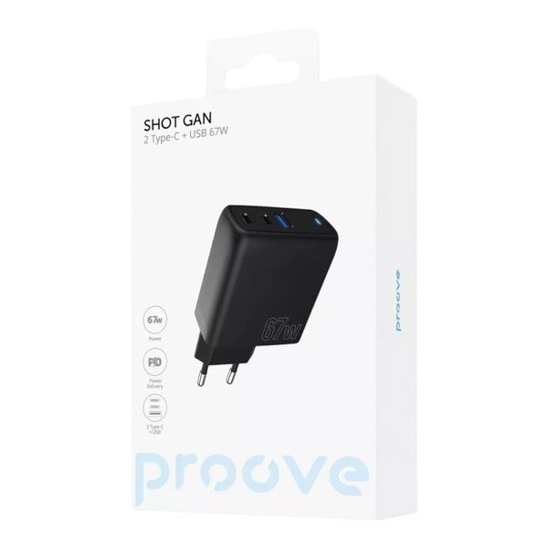 СЗУ Proove Shot GaN 67W (2Type-C + USB) 154089 фото